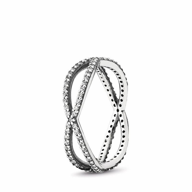 Pandora Crossing Paths Stackable Ring Ireland - Sterling Silver/Cubic Zirconia - 310986PTS